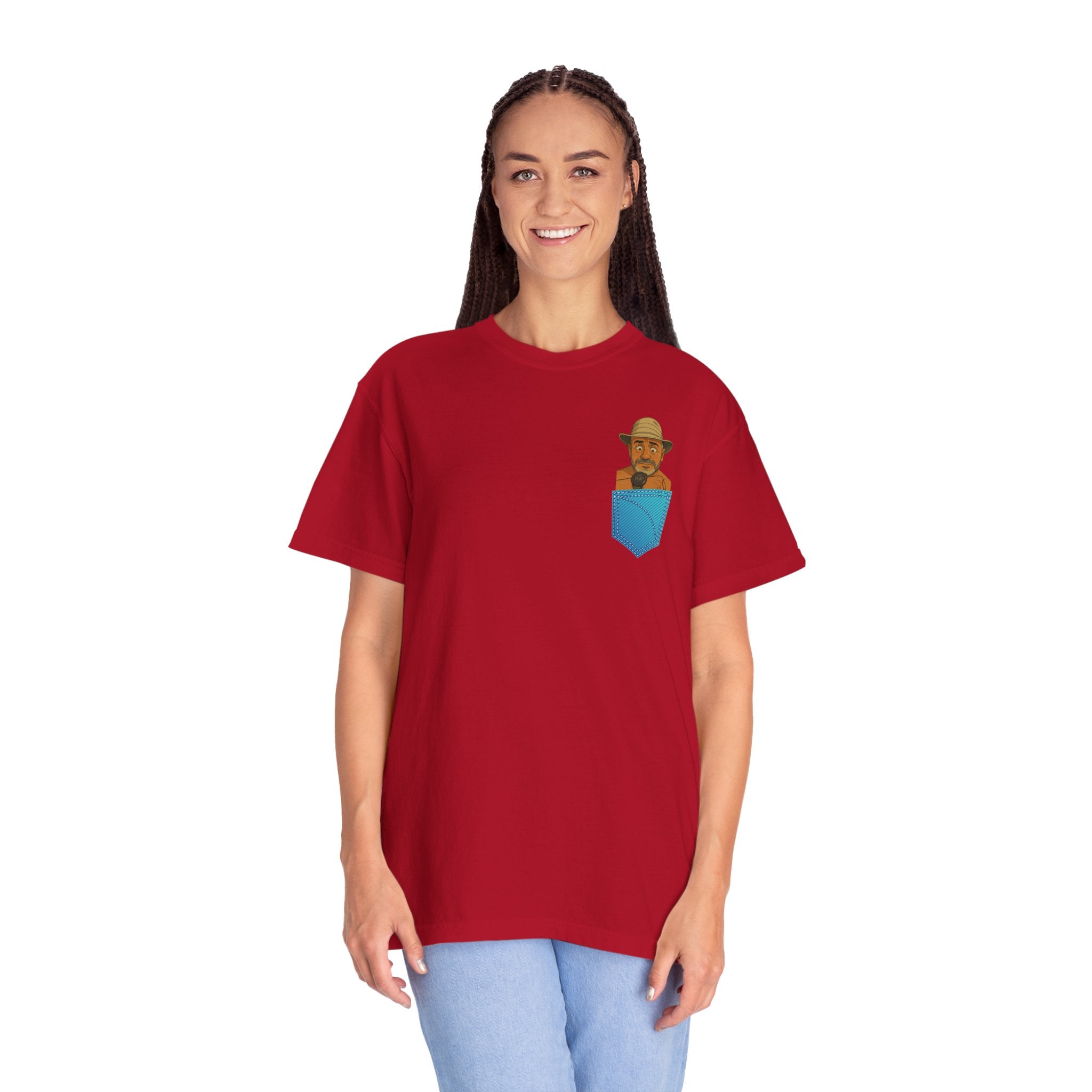 Pocket Graphic T-Shirt — Retro Explorer Watch Illustration & Quote